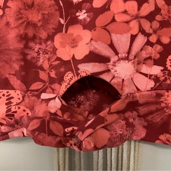 AERIE Offline Real Me XTRA Twist Crop Tank Top Coral Red Orange Large - Picture 4 of 10